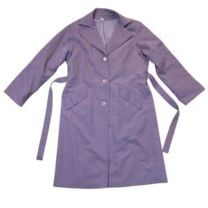 Vintage Purple Trench Coat Women’s 90’s Union Made Size Large Made In USA